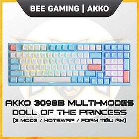 Mua Bàn phím cơ không dây chính hãng AKKO 3098B Multi-modes Doll of the Princess (Bluetooth 5.0 / Wireless 2.4Ghz / Hotswap / Foam tiêu âm