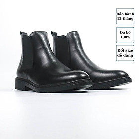 Giày da công sở Chelsea Boots Classic mũi tròn CB.CLA da bò cao cấp nhập khẩu, Lucas Shoes bảo hành 1 năm