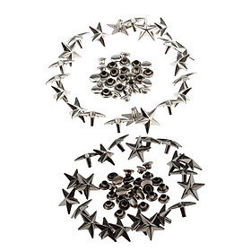 40 Pieces Star Rivets Studs Metal Spikes For Leather Bag Shoes Craft 13mm