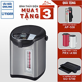 Mua Bình thủy điện tử Tiger PDU-A40W (4.0L) Tặng Bình giữ nhiệt AP-500 + Bình thủy chứa PRX-A100 + Vỉ nướng điện SQ-S700 - Hàng Chính Hãng