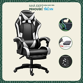Ghế Gaming, Ghế Game Thủ Có Gác Chân Kèm Gối Tựa Lưng Đầu Dành Cho Các Gamer, Ghế Chơi Game Kết Hợp Ghế Lười Xoay Văn Phòng Và Làm Việc Thư Giãn - Hàng Chính Hãng