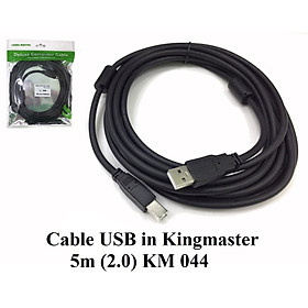 Cable USB in Kingmaster 1.5m ( 2.0) KM 042,3M KM043, 5M KM044, 10M KM045, CÁP MÁY IN, CÁP USB SỬ DỤNG CHO MÁY IN, CÁP USB, CÁP KẾT NỐI MÁY TÍNH VÀ MÁY IN-HÀNG CHÍNH HÃNG - 5M