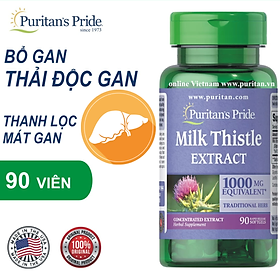 Bổ gan Puritan's Pride Milk Thistle Extract Mỹ hỗ trợ giúp gan khỏe hơn, tăng sức đề kháng, hỗ trợ giải độc gan, giảm mụn - QuaTangMe Extaste