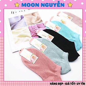 Tất lưới nữ Set 10 đôi tất lưới cổ ngắn cực đẹp - video + ảnh thật
