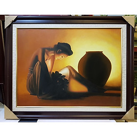 Mua TRANH VẼ SƠN DẦU - NGHỆ THUẬT THIẾU NỮ BÊN CHUM