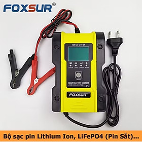 SẠC BÌNH ẮC QUY FOXSUR SẠC PIN LITHIUM CÓ NHIỀU CHỨC NĂNG SẠC THÔNG MINH 
