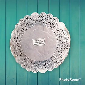 Mua Giấy lót viền hoa tròn màu bạc size 8 inch ~ 20cm (250 tờ/xấp)