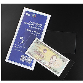 SIZE 5 (7x17cm) Túi 50 miếng phơi nilon bảo quản tiền giấy , tem cao cấp - SIZE THƯỜNG DÙNG - The Merrick Mint