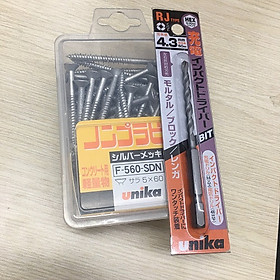 Mua Combo Vít bê tông 5mm đầu bằng F560 & Mũi khoan tường 4.3mm đuôi lục giác Unika (Không cần tắc kê nhựa)