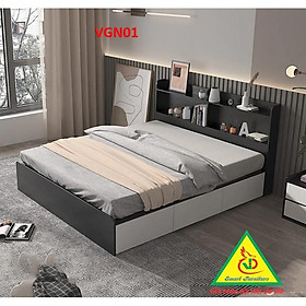 Giường ngủ gỗ MDF - kiểu dáng đơn giản hiện đại VGN01( không ngăn kéo)