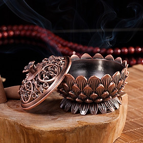Mua Lư Đồng Đốt Hương Hình Hoa Sen Nguyên Khối DRU-Hàng Chính Hãng