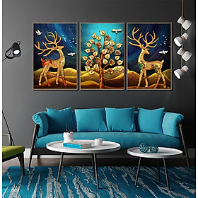 Bộ 3 tranh Canvas treo tường trang trí nghệ thuật