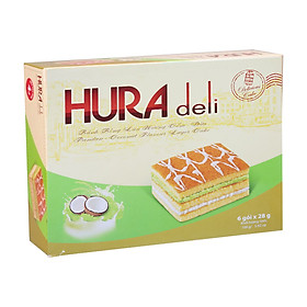 Bánh bông lan Hura Deli Cốm - Dừa Bibica Túi 168g