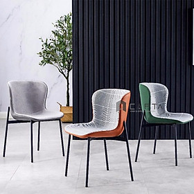 Mua Ghế ăn bọc nệm caro xanh ECO 1A-FP Nội thất Capta Ghế nhà hàng tiếp khách nệm vải màu xanh caro lưng bọc da công nghiệp có chân sắt sơn tĩnh điện màu đen