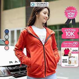 Áo khoác nữ phối khóa kéo có nón chống nắng trẻ trung năng động thời trang GUMAC AD05062 - AD05063 - AD05093