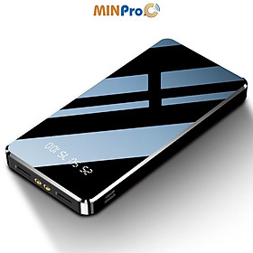 Mua Pin sạc dự phòng 30000mAh hình chữ nhật mini hỗ trợ sạc nhanh  tặng kèm dây cáp 3 đầu và có miếng đỡ điện thoại - MINPRO