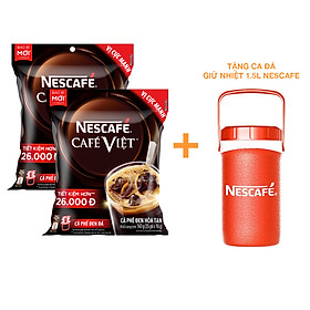 Tặng Ca Đá Giữ Nhiệt 1.5L Nescafe Combo 2 Bịch Cà phê đen hòa tan NESCAFÉ