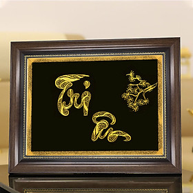 Tranh chữ Tri Ân mạ vàng 24K size lớn - Quà tặng đối tác khách hàng