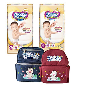 BỘ 2 GÓI BOBBY TÃ QUẦN CAO CẤP EXTRA SOFT DRY XL50 TẶNG BA LÔ MÀU NGẪU NHIÊN