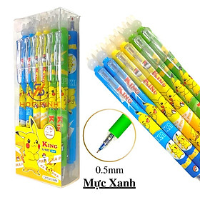 Hộp 12 Cây Viết Gel Bấm Xóa Được Mực Xanh Loại Tốt