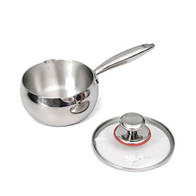 Quánh táo inox 304 đúc liền khối 14cm vung kính – SKM3844 - hàng xuất Nhật