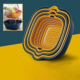 Mua Combo rổ 6 món rổ nhựa 3 rổ và 3 chậu ráo nước  hàng chất lượng cao siêu bền