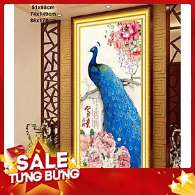 Mua Tranh thêu chữ thập chim công hn0729 88x178cm