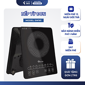 Bếp điện từ đơn Sowun SW161S, mặt kính Ceramic chịu được nhiệt độ cao, công suất lớn 2000W