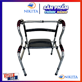 Mua Khung tập đi tích hợp ghế ngồi hoặc bô vệ sinh  tiện dụng  chắc chắn  điều chỉnh được độ cao  chính hãng Nikita