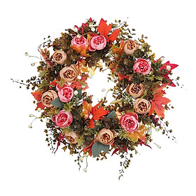 Autumn Artificial Wreath Flower Wreath Maple Leaves for Wedding Thanksgiving Decor
