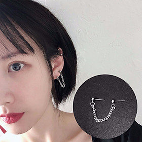 Bông tai xích đơn xỏ lỗ hai đầu mọi giới tính