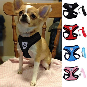 Mesh Fabric Pet Dog Vest Harness Puppy Leash Training Collar