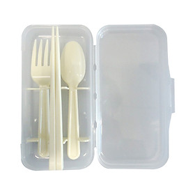 Mua Set đũa thìa dĩa ngộ nghĩng kèm hộp Yamada - Hàng Nội Địa Nhật
