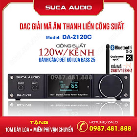 Mua Suca Audio DA 2120C - Amply liền DAC giải mã âm thanh chất lượng cao - 2 kênh  Công suất 120w/kênh  bluetooth 5.0  cổng quang học  có khiển từ xa - Hàng chính hãng