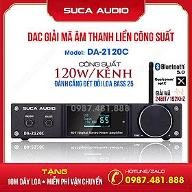 Hình ảnh Suca Audio DA 2120C - Amply liền DAC giải mã âm thanh chất lượng cao - 2 kênh, Công suất 120w/kênh, bluetooth 5.0, cổng quang học, có khiển từ xa - Hàng chính hãng 