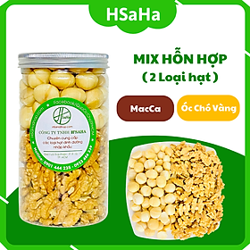 Hạt Dinh Dưỡng Mix Cho Bà Bầu 2 Loại Tách Vỏ HSaHa  Quả Óc Chó Vàng + Mắc