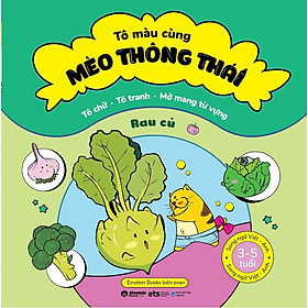 Tô Màu Cùng Mèo Thông Thái - Song Ngữ Việt-Anh - Rau Củ (Dành Cho Trẻ Từ 3-5 Tuổi) - Bản Quyền