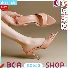 Dép guốc gót nhọn cao 5 phân RO663 ROSATA tại BCASHOP tôn dáng, êm chân kết hợp mũi nhọn tinh tế và thời trang