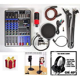 Mua Combo thu âm hát karaoke online cực hay mixer max 68 và micro k320 tặng kèm full phụ kiện bảo hành 12 tháng