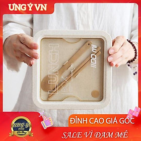 Hộp Cơm Lúa Mạch 2 Ngăn Có Muỗng Đũa 1100 Ml giao màu ngẫu nhiên