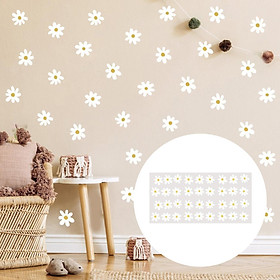 Wall Decals Removable Daisy Stickers Peel and Paste Floral Decals for Bedroom, Living Room, Office Decoration