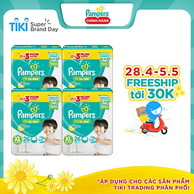 Combo 4 Tã Dán Pampers Baby Dry Gói Đại M34/L30/XL26