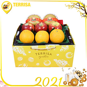 Hộp quà Tết TERRISA Signature Đoàn Viên 4 (Hộp 2 Kg - Cam Mỹ, Táo Mỹ, Lê Hàn Quốc)