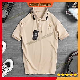 Áo polo nam vải cá sấu mát lạnh chất cotton 4 chiều cao cấp, áo thun polo in hình gấu co dãn trẻ trung AT04 - MS66