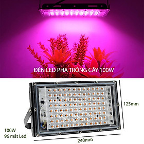 Đèn led pha chuyên trồng cây trong nhà, loại 100W-220V tản nhiệt hợp kim