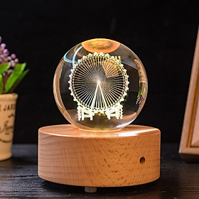 Wooden Base Stand Holder Decoration For 80mm Crystal Glass Ball Ornaments