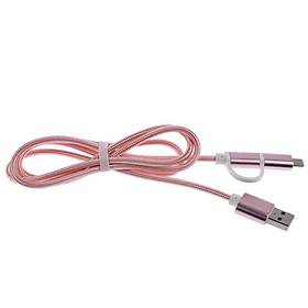 2-in-1 Charging Cable Data Sync Cable Lead for iPhone X 8, Android