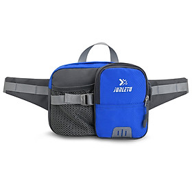 Túi đeo thắt lưng thể thao bằng vải oxford, chống nước và bền có ngăn đựng bình nước bằng lưới-Màu xanh dương