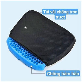 Đệm lót ghế ô tô silicon 3D đàn hồi, đệm ngồi gel tổ ong thoáng khí êm mông