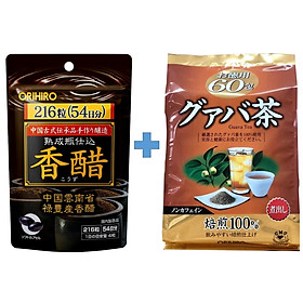 Combo Giấm đen hỗ trợ giảm cân Orihiro và Trà ổi hỗ trợ giảm cân Orihiro